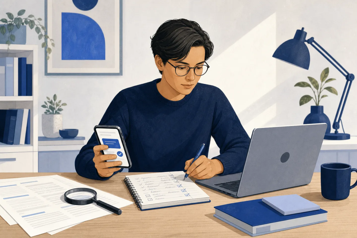 Illustration av Apple Pay Casinon-redaktionen som granskar betalnings- och licenskällor